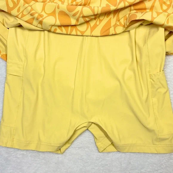 Outdoor Voices The Exercise Dress Large Yellow Orange Abstract Floral Activewear - Picture 7 of 9